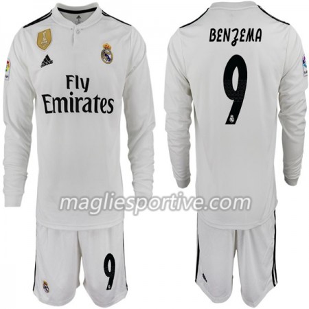 Completo Calcio Real Madrid BENZEMA 11 Bambino Divisa Prima 2018/2019 ML